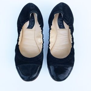 VIAJIYU Hidden Wedge Elastic Trim Handmade Flats
